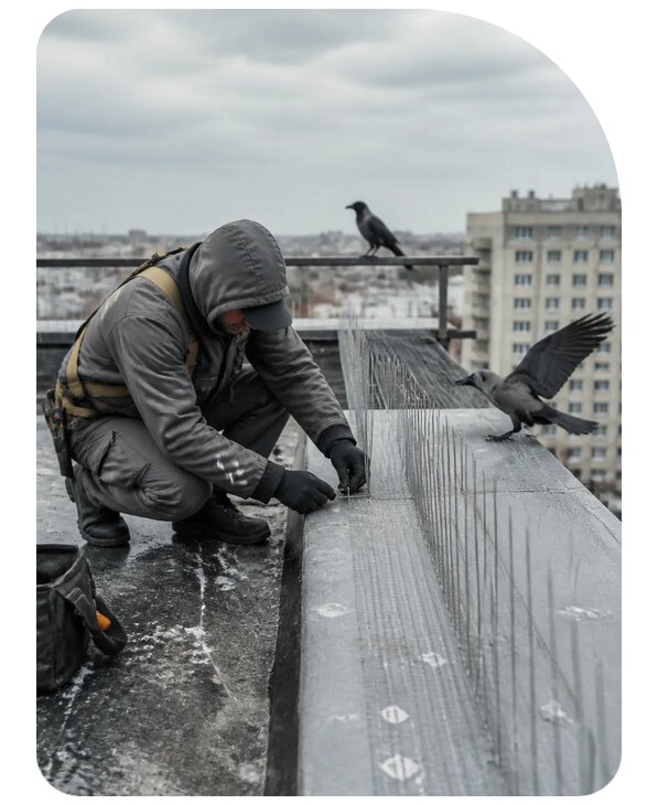 Защита от ворон под ключ в Березниках по цене от 5150 р. | Сенат-Брз